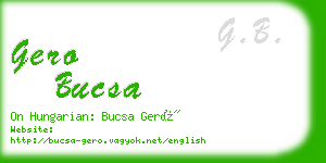 gero bucsa business card